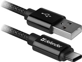 Кабель Defender USB2.0 AM-Type-C USB09-03T PRO  Черный, 1m, 2.1A  (87814)