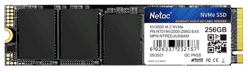 Накопитель SSD Netac M.2 2280 NV2000 NVMe PCIe 256GB NT01NV2000-256-E4X