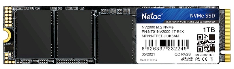 Накопитель SSD Netac M.2 2280 NV2000 NVMe PCIe 1Tb NT01NV2000-1T0-E4X