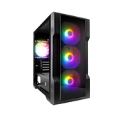 Корпус 1STPLAYER TRILOBITE T3-G Black / mATX / 4x 120mm FRGB fans / T3-G-BK-4F1