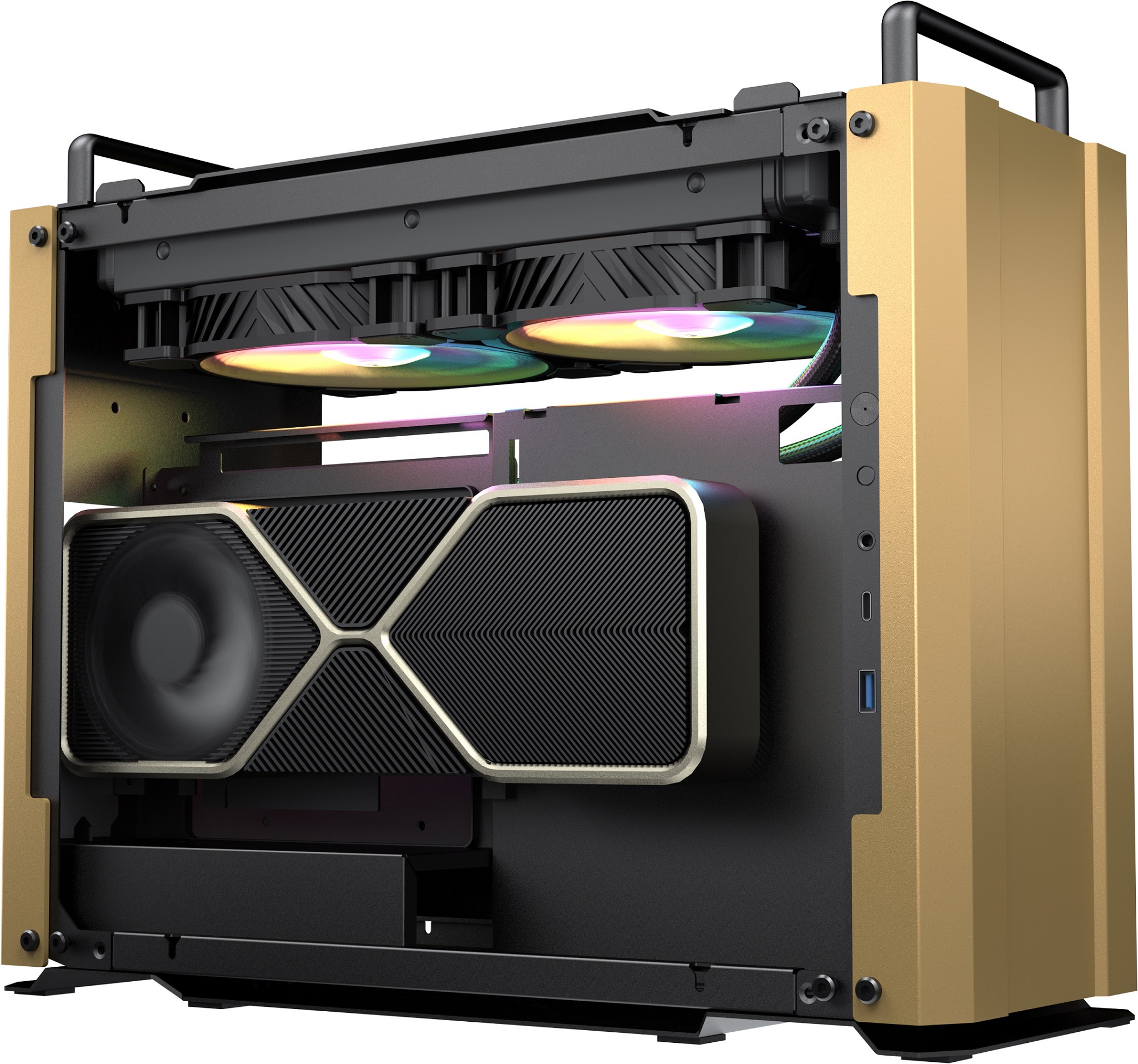 Корпус Cougar DUST 2, Desert Sand, без БП, Mini-ITX