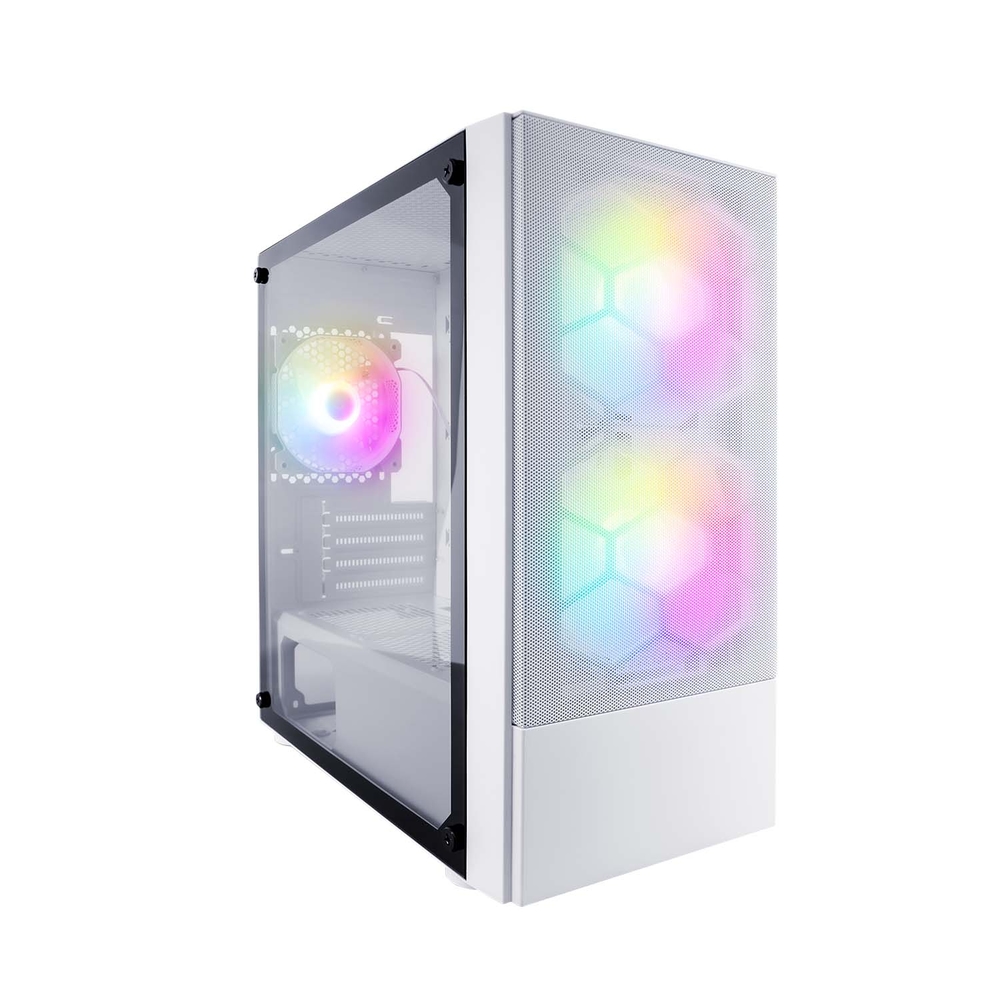 Корпус 1STPLAYER FIREBASE X4-M White / mATX, TG / 1x120mm & 2x140mm LED fans inc. / X4-M-WH-2F1P-W-1F1-W