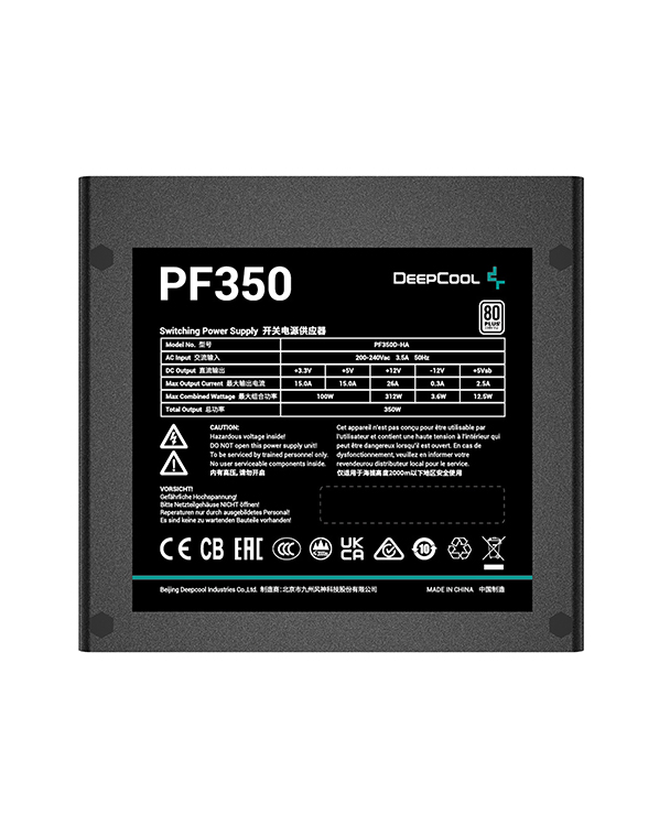 Блок питания Deepcool PF350 80+ (ATX 2.4 350W, PWM 120mm fan, 80 PLUS, Active PFC) RET