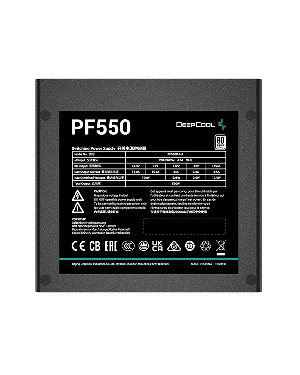 Блок питания Deepcool PF550 80+ (ATX 2.4 550W, PWM 120mm fan, 80 PLUS, Active PFC) RET