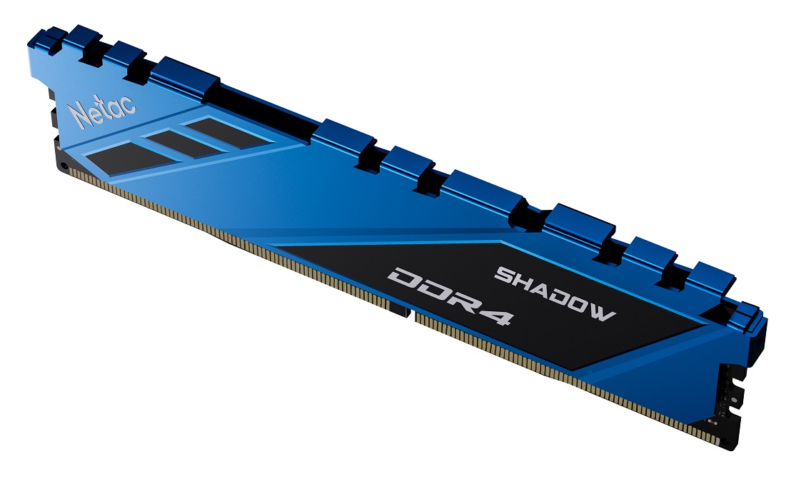 Модуль памяти DDR4 Netac Shadow 8GB 3200MHz CL16 1.35V / NTSDD4P32SP-08B / Blue / with radiator