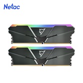 Модуль памяти DDR4 Netac Shadow RGB 16GB (2x8GB) 3200MHz CL16 1.35V / NTSRD4P32DP-16E / Gray / with radiator