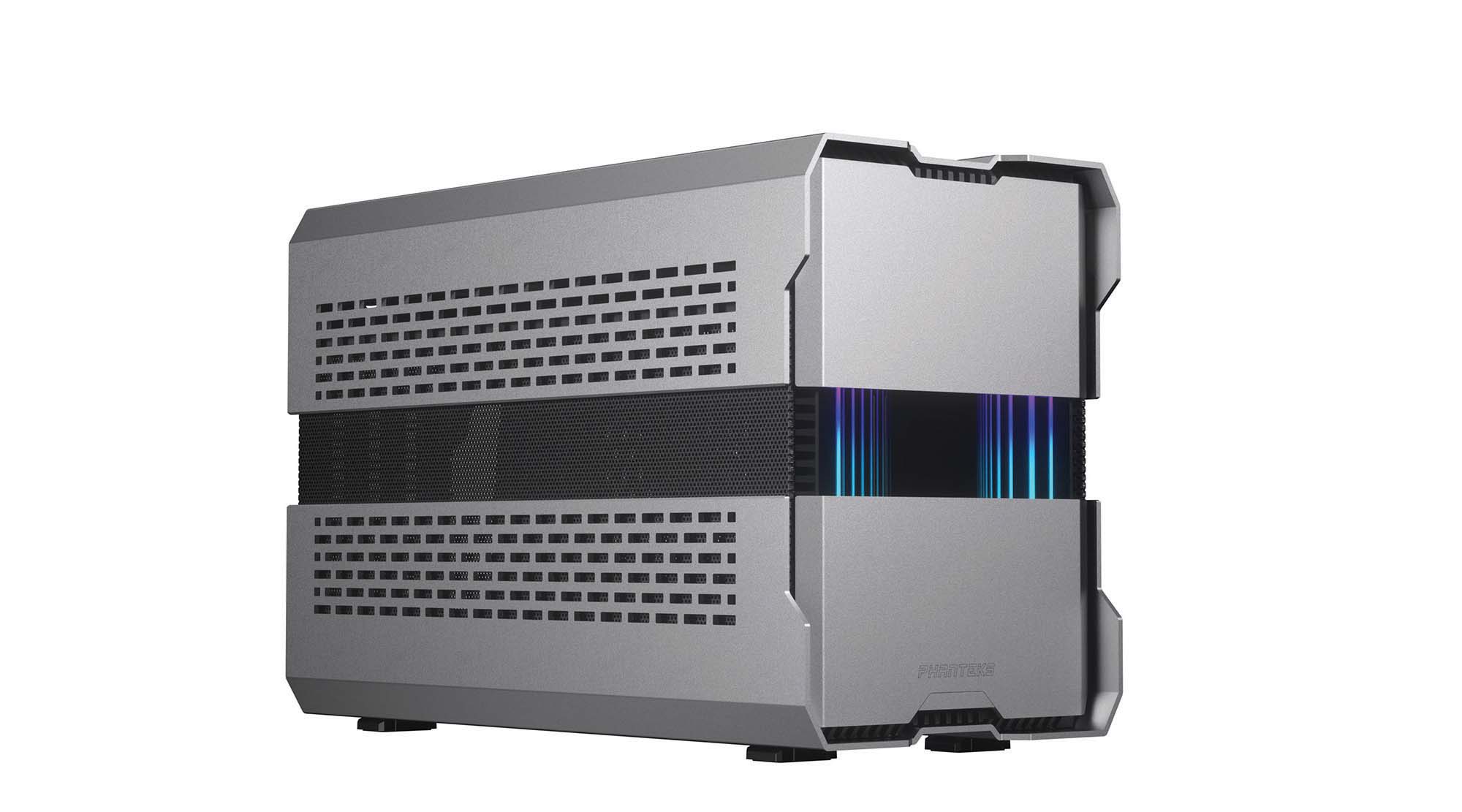 Корпус PHANTEKS Evolv Shift XT Silver / ARGB Lighting / Расширяемый ITX  корпус / PCI-E 4.0x16 /  PH-ES121XT_DGS01_RU