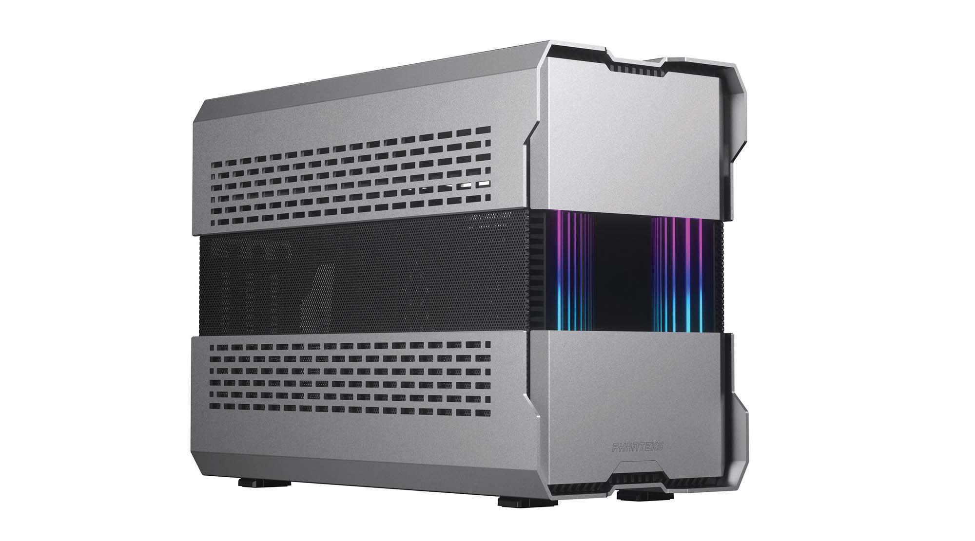 Корпус PHANTEKS Evolv Shift XT Silver / ARGB Lighting / Расширяемый ITX  корпус / PCI-E 4.0x16 /  PH-ES121XT_DGS01_RU