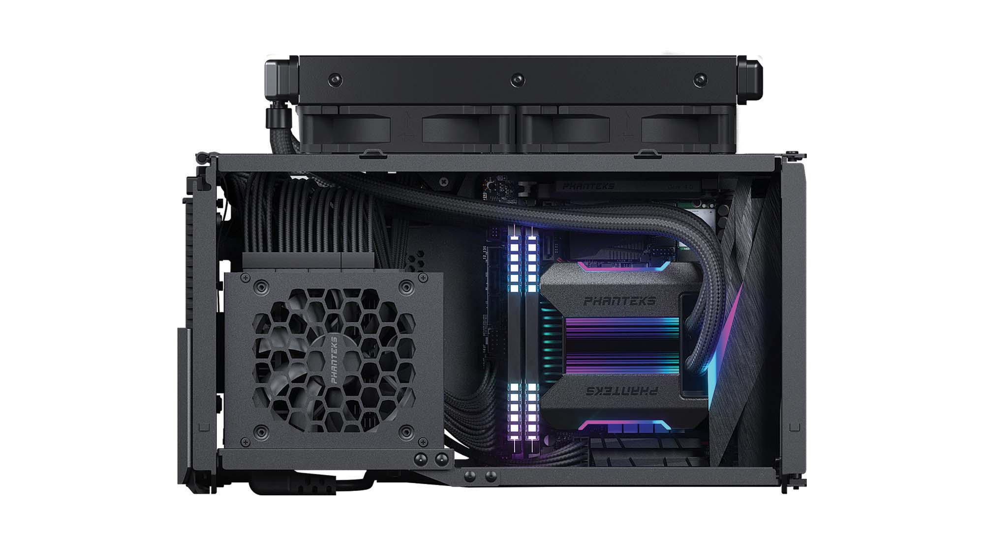 Корпус PHANTEKS Evolv Shift XT Silver / ARGB Lighting / Расширяемый ITX  корпус / PCI-E 4.0x16 /  PH-ES121XT_DGS01_RU