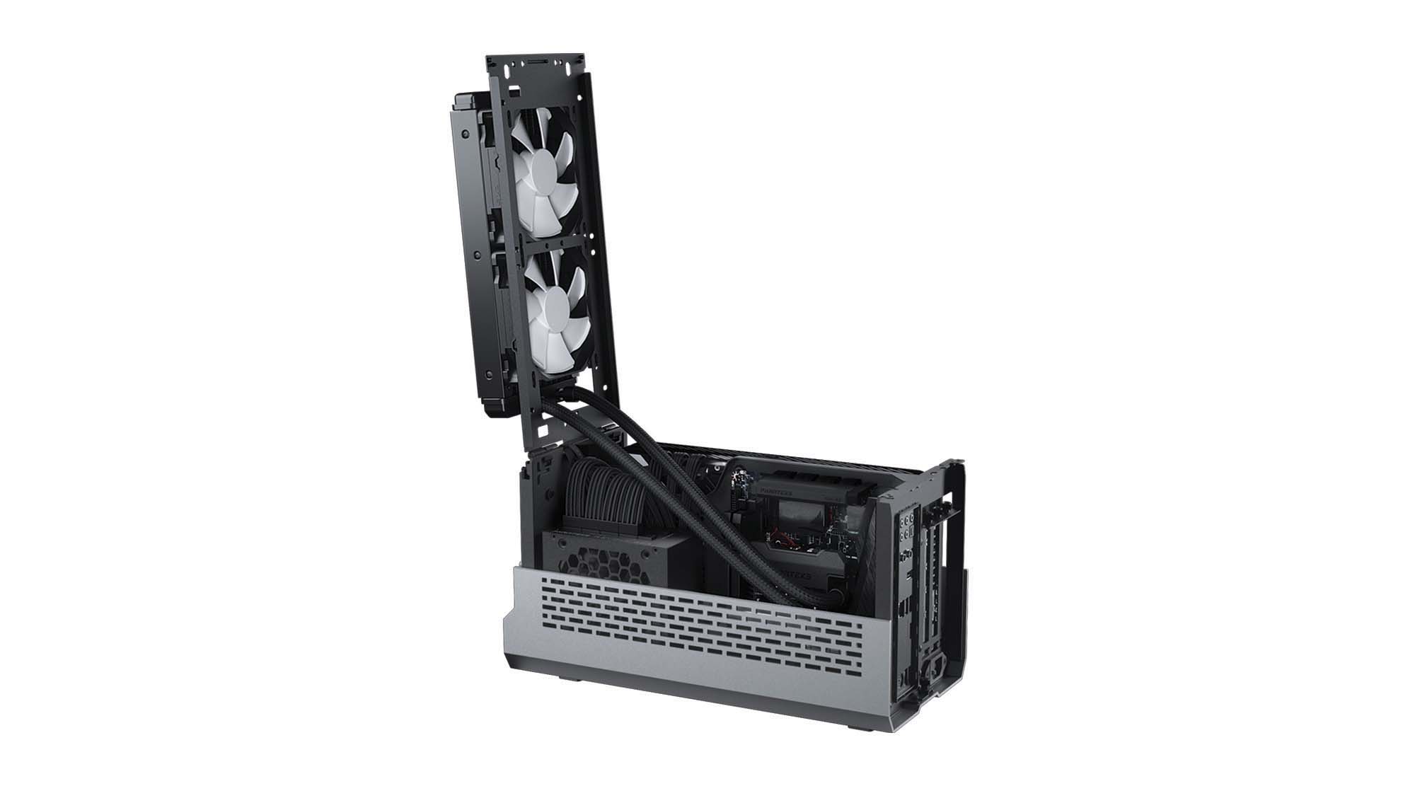 Корпус PHANTEKS Evolv Shift XT Silver / ARGB Lighting / Расширяемый ITX  корпус / PCI-E 4.0x16 /  PH-ES121XT_DGS01_RU