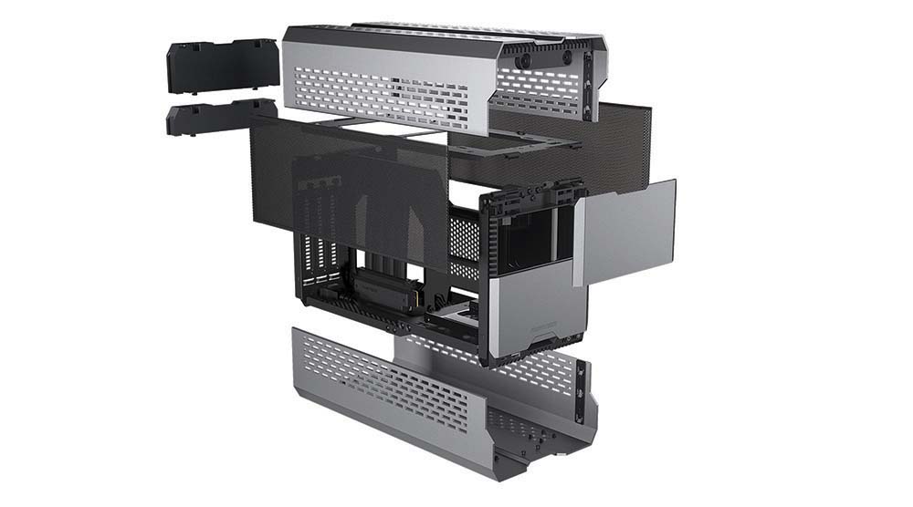 Корпус PHANTEKS Evolv Shift XT Silver / ARGB Lighting / Расширяемый ITX  корпус / PCI-E 4.0x16 /  PH-ES121XT_DGS01_RU