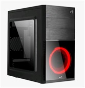 Корпус Aerocool CS-105 Red без БП, mATX, боковое окно (акрил), черный