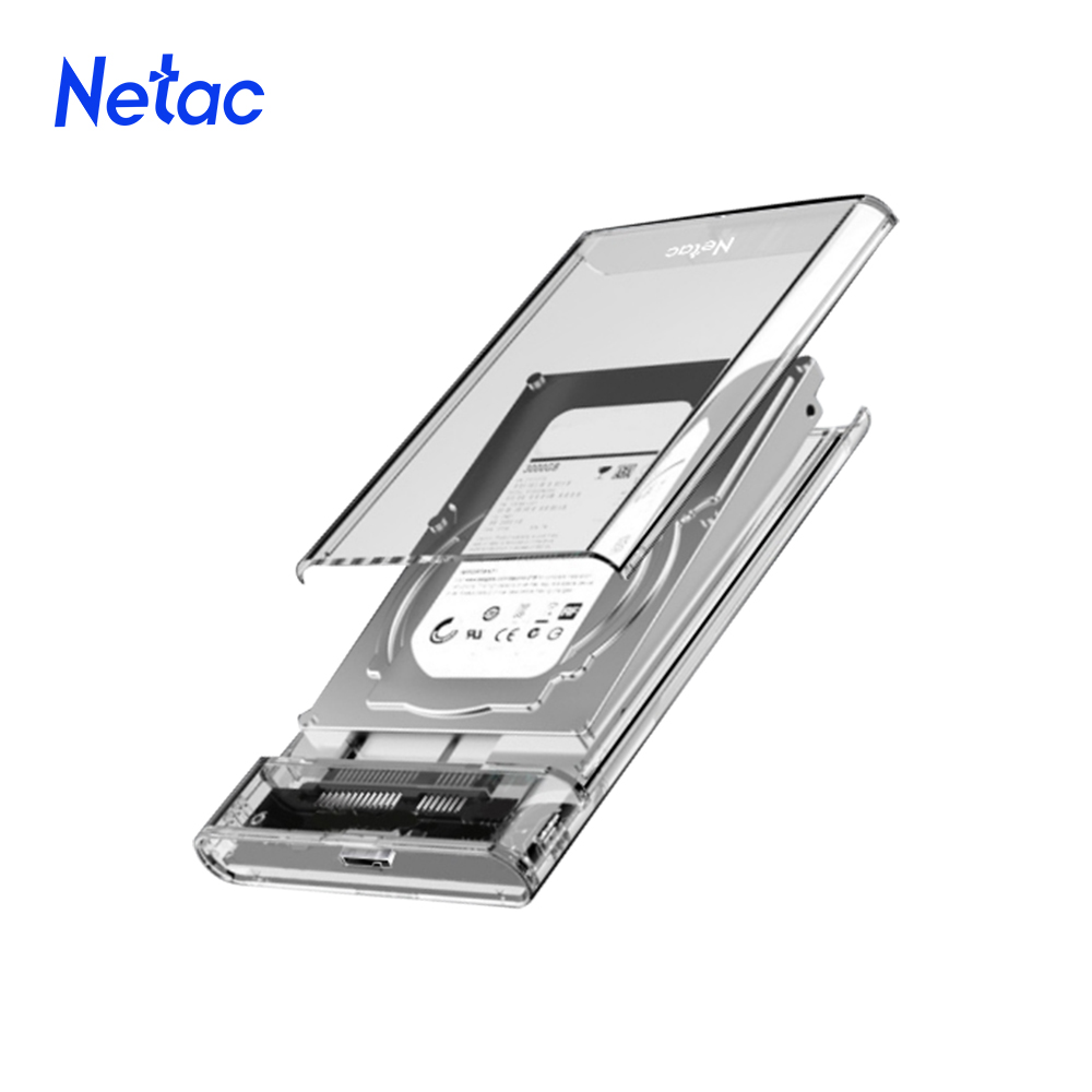 Внешний бокс 2.5 SATA Netac WH11 USB3.0  NT07WH11-30CC слайд прозрачный корпус