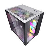 Корпус Powercase Vision Micro, White, Tempered Glass, 4х 120mm 5-color fan, белый, mATX  (CVWM-L4)