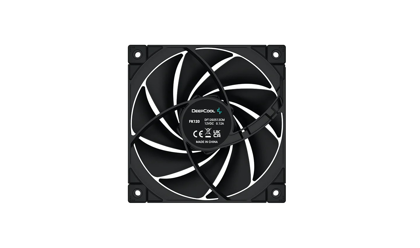 Вентилятор DEEPCOOL FK120 120x120x25мм (72шт./кор, PWM, черный, 500-1850об/мин) Retail