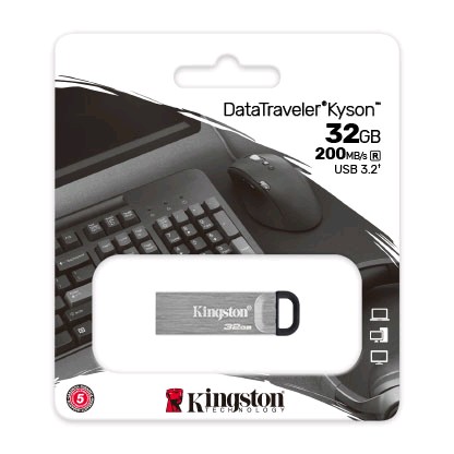 Накопитель Flash USB3.2 drive KINGSTON Data Traveler Kyson 32Gb RET металлический корпус [DTKN/32GB]