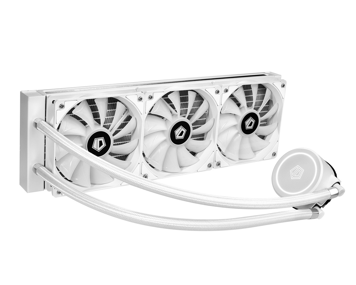 Комплект водяного охлаждения ID-COOLING AURAFLOW X 360 SNOW LGA20XX/1700/1200/115X/AM4 (4шт/кор,TDP 350W, cнежно-белый, RGB FAN and PUMP, PWM, TRIPLE FAN 120mm) RET