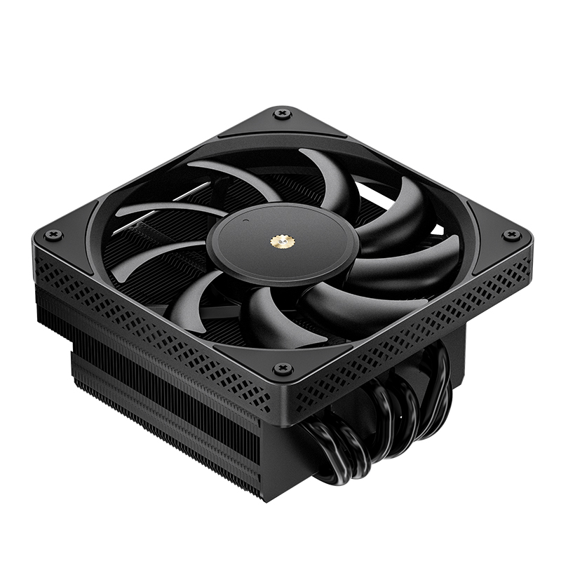 Кулер JONSBO HX6200D Black низкопрофильный 63mm LGA1700/1200/115X/AM4 (18шт/кор, TDP 200W, PWM, 120mm Black Fan, 6 тепловых трубок, медная база, 4-pin) Retail