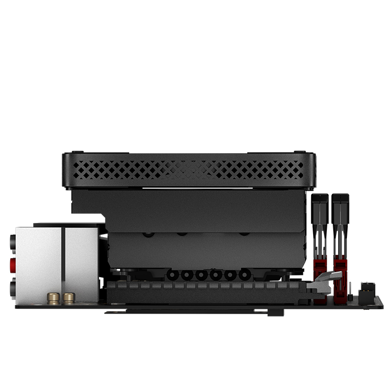 Кулер JONSBO HX6200D Black низкопрофильный 63mm LGA1700/1200/115X/AM4 (18шт/кор, TDP 200W, PWM, 120mm Black Fan, 6 тепловых трубок, медная база, 4-pin) Retail