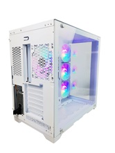 Корпус Powercase Vision White, Tempered Glass, 4х 120mm 5-color fan, белый, ATX  (CVWA-L4)