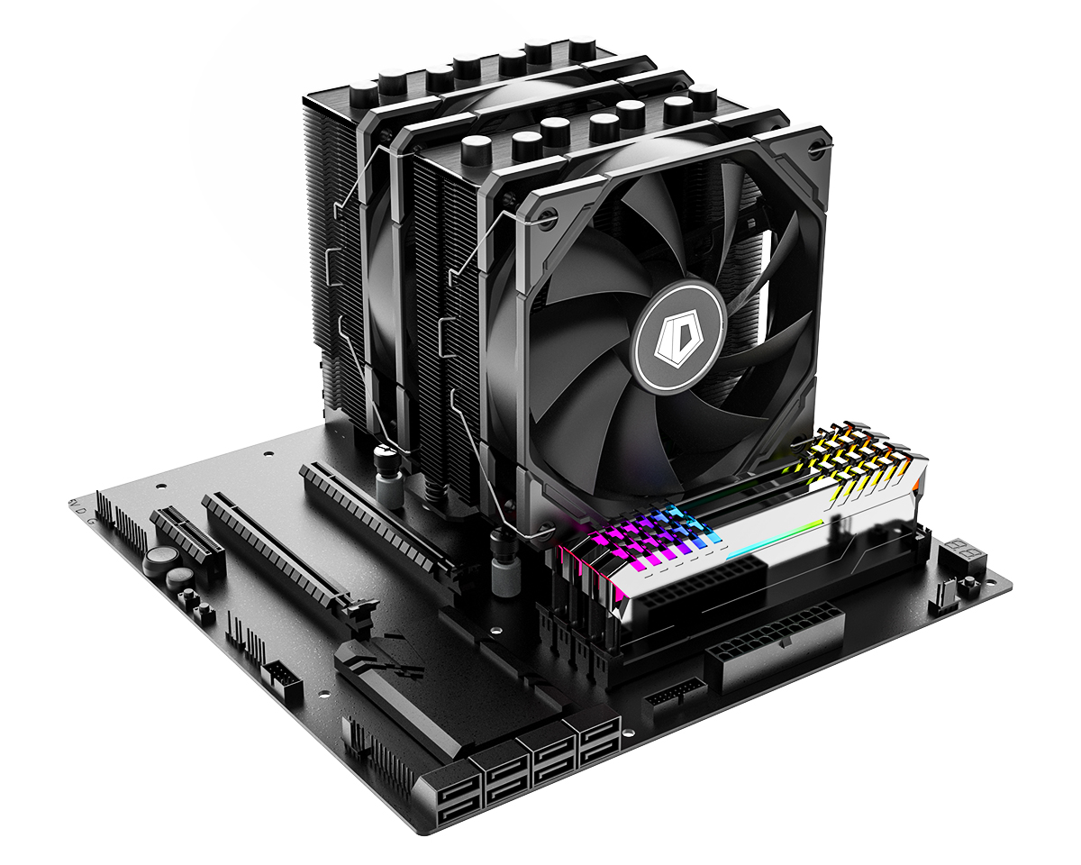 Кулер ID-COOLING SE-207-XT ADVANCED LGA20XX/1700/1200/115X/AM5/AM4 (8шт/кор, TDP 280W, PWM, черный, 7 тепл.трубок + медная база, 2 x FAN 120mm) RET