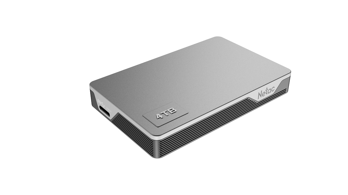 Внешний жесткий диск 2.5" Netac (NT05K338N-004T-30SL) 4Tb K338, micro USB 3.0, серебристый + серый,  корпус пластик + алюминий