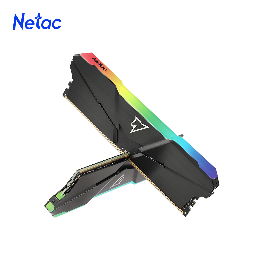 Модуль памяти DDR4 Netac Shadow RGB 16GB (2x8GB) 3600MHz CL18 1.35V / NTSRD4P36DP-16E / Gray / with radiator