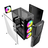 Корпус Powercase Mistral T4B, Tempered Glass, 4x 120mm 5-color fan, чёрный, ATX  (CMITB-L4)