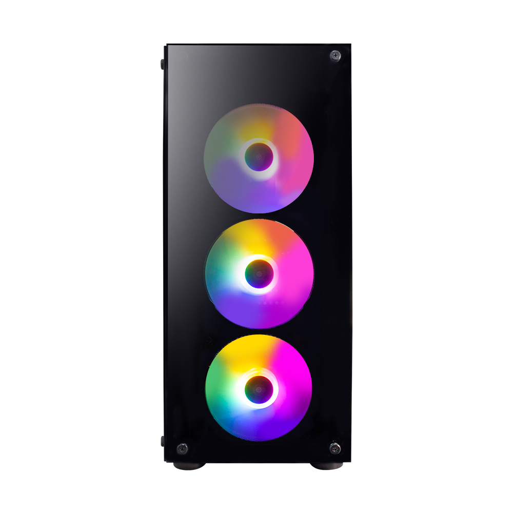 Корпус 1STPLAYER FIRE DANCING V3-B / ATX, TG / 4x120mm LED fans inc. / V3-B-4F1