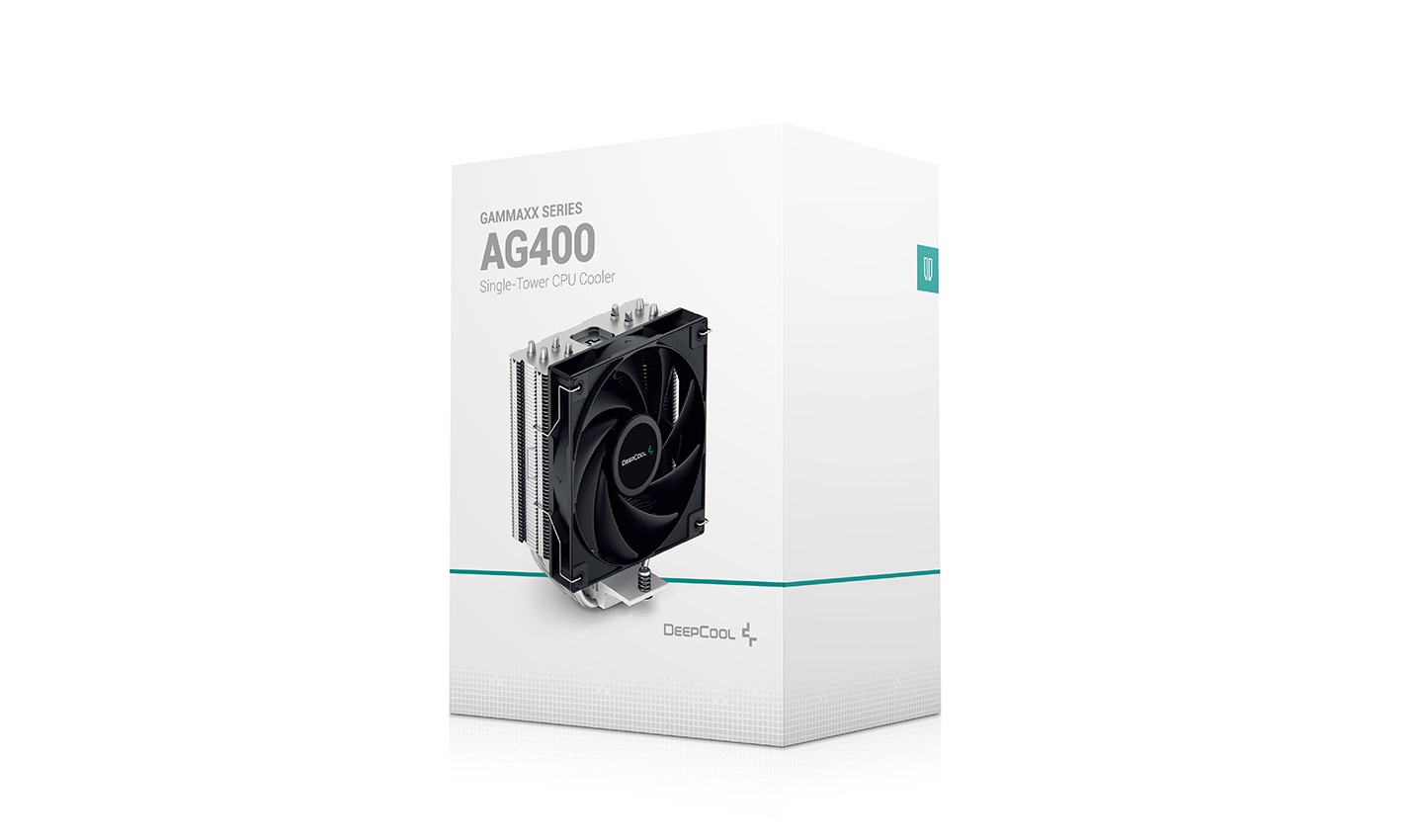 Кулер DEEPCOOL AG400 LGA1700/1200/115X/AM5/AM4 (18шт/кор, TDP 220W, PWM, Fan 120mm, 4 тепл. трубки, черный) RET