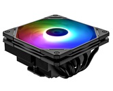 Кулер ID-COOLING IS-55 ARGB LGA1700/1200/115X/AM5/AM4 низкопрофильный высота 55mm (27шт/кор, TDP 125W, PWM, 5 тепл.трубок + медная база, ARGB FAN 120mm, черный) BOX