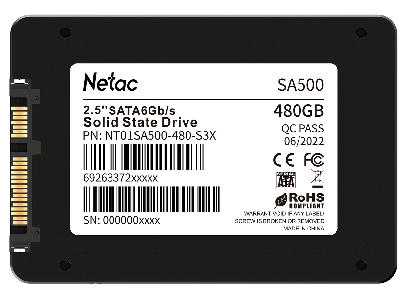 Накопитель SSD Netac 2,5" SATA-III SA500 480GB NT01SA500-480-S3X TLC