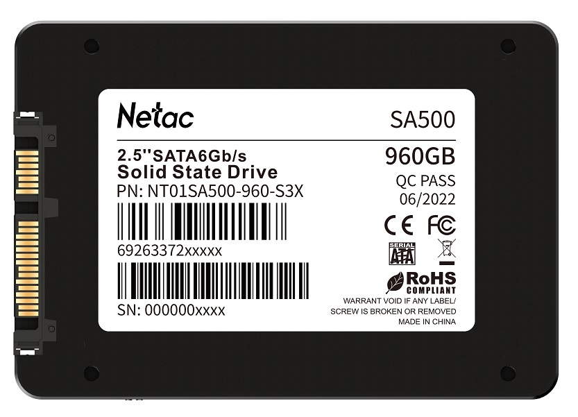 Накопитель SSD Netac 2,5" SATA-III SA500 960GB NT01SA500-960-S3X TLC