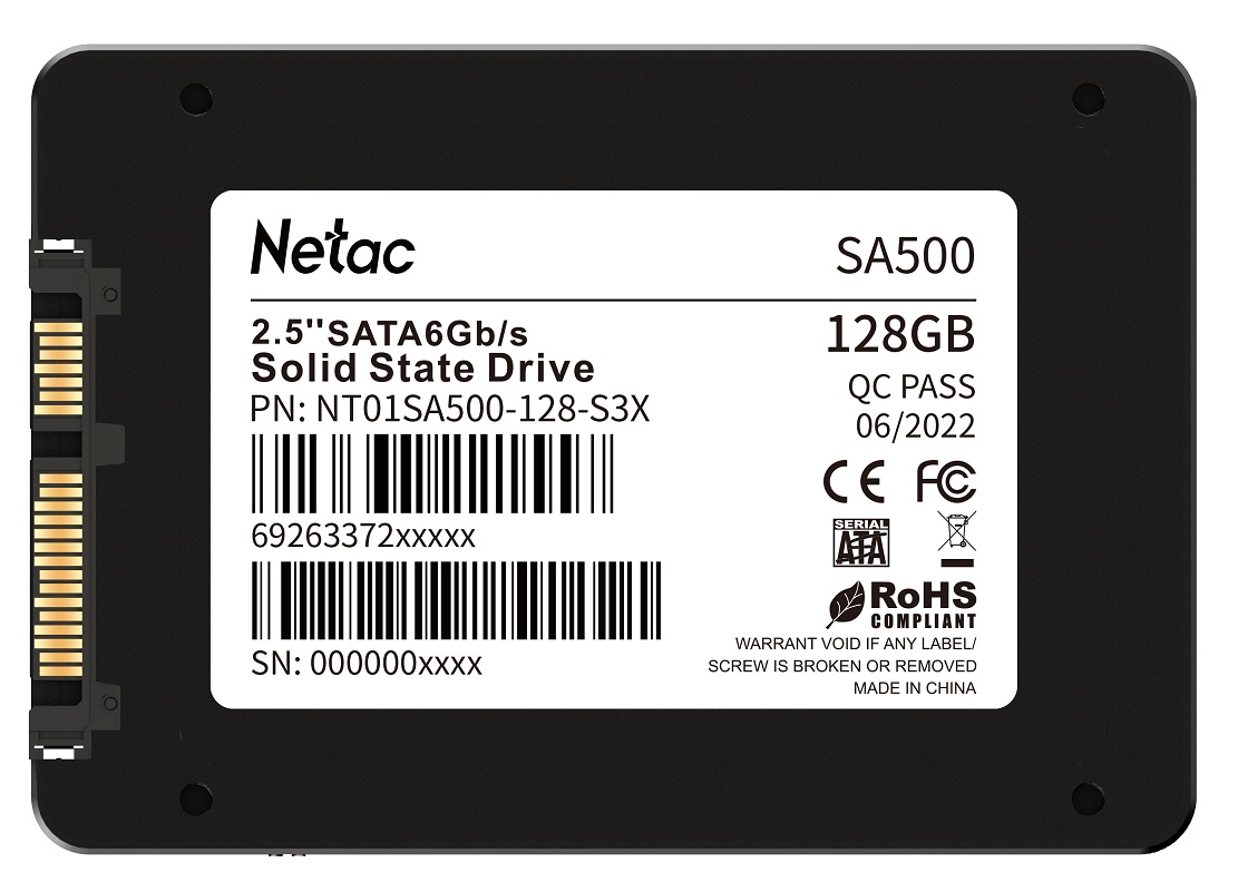 Накопитель SSD Netac 2,5" SATA-III SA500 128GB NT01SA500-128-S3X TLC