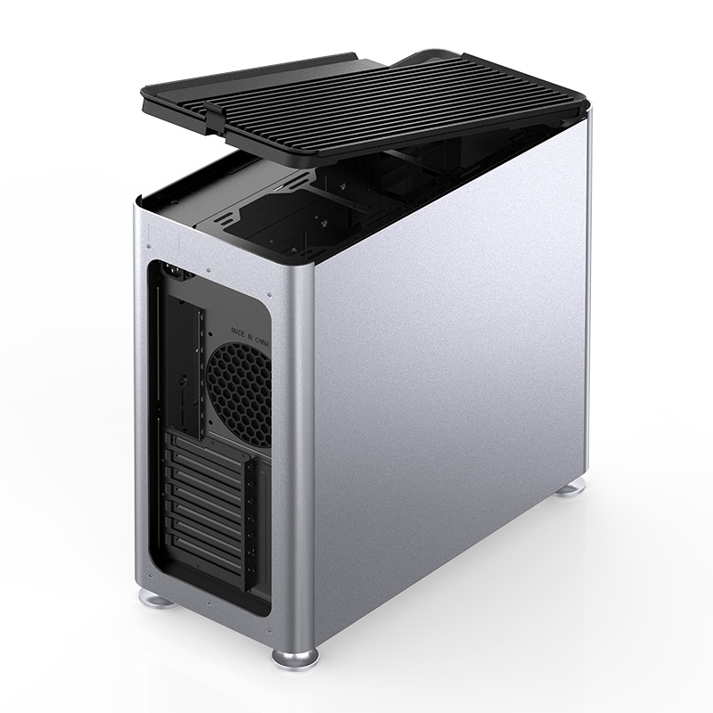 Корпус JONSBO Jonsplus i400-A Silver без БП, mini-ITX, micro-ATX, ATX, серебристый