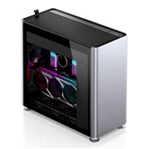 Корпус JONSBO Jonsplus i400-G Silver без БП, боковые панели из закаленного стекла, mini-ITX, micro-ATX, ATX, серебристый