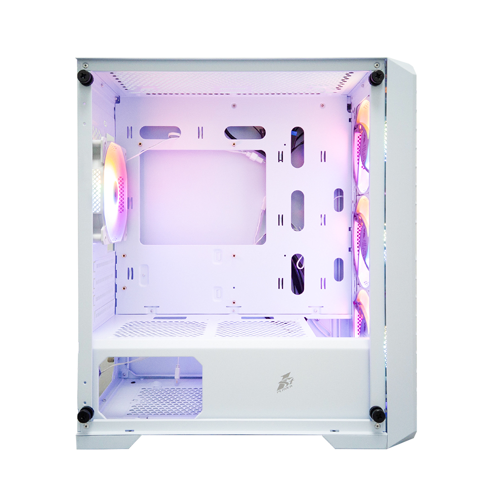 Корпус 1STPLAYER TRILOBITE T5 White / mATX, TG / 4x120mm LED fans inc. / T5-WH-4F1-W