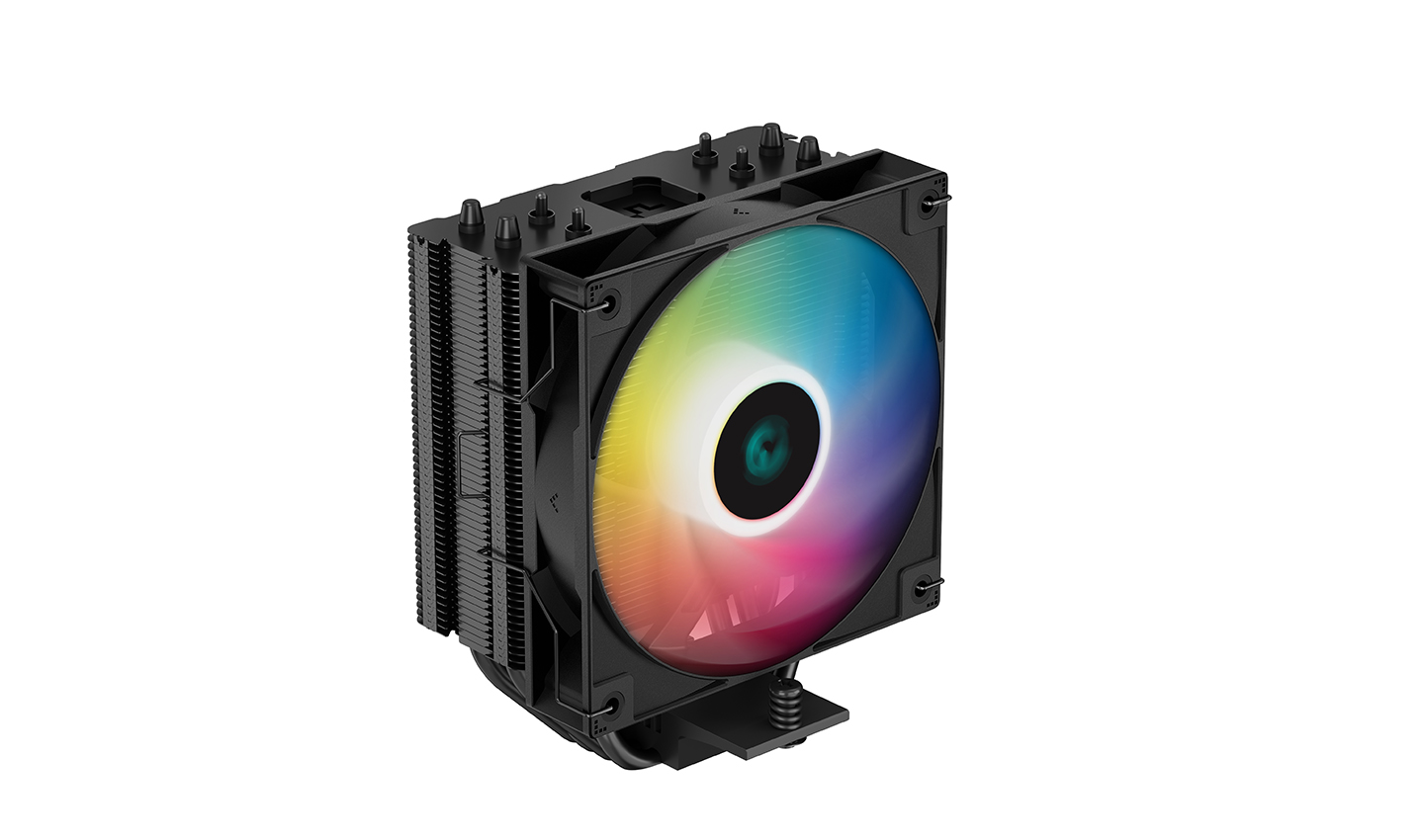 Кулер DEEPCOOL AG400 BK ARGB LGA1700/1200/115X/AM5/AM4 (18шт/кор, TDP 220W, PWM, ARGB Fan 120mm, 4 тепл. трубки, черный) RET