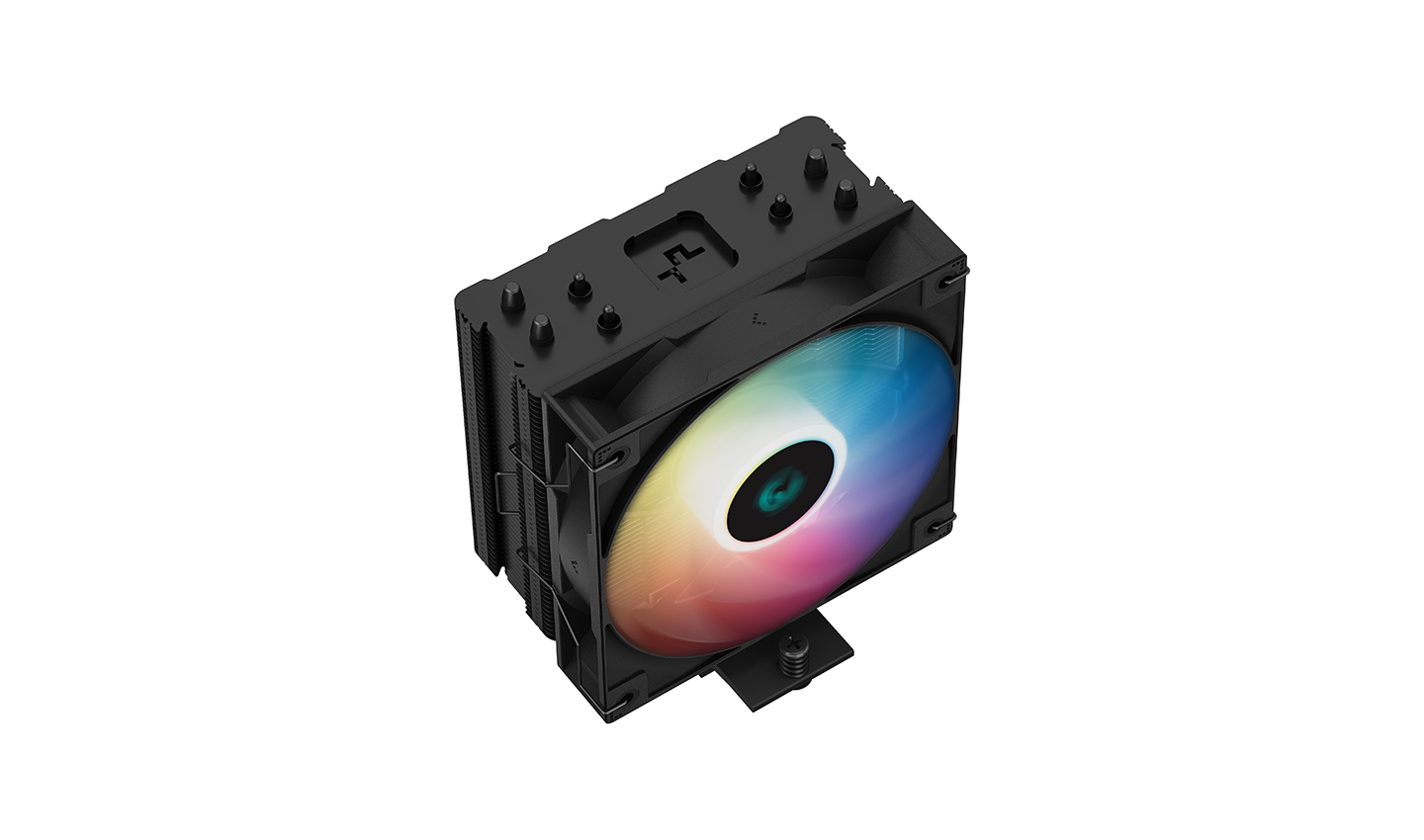 Кулер DEEPCOOL AG400 BK ARGB LGA1700/1200/115X/AM5/AM4 (18шт/кор, TDP 220W, PWM, ARGB Fan 120mm, 4 тепл. трубки, черный) RET