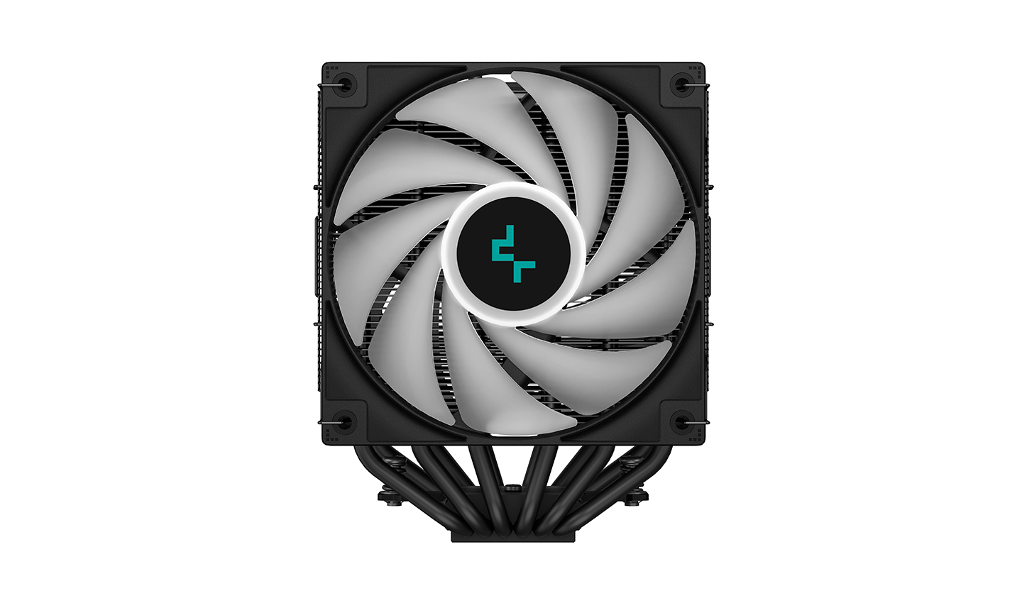 Кулер DEEPCOOL AG620 BK ARGB LGA20XX/1700/1200/115X/AM5/AM4 (9шт/кор, TDP 260W, PWM, ARGB DUAL Fan 120mm, 6 тепл. трубок, черный) RET