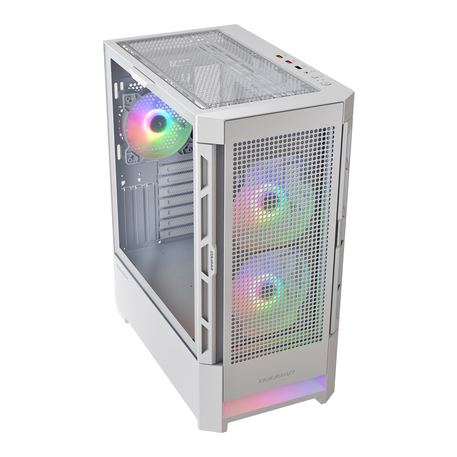 Корпус Cougar Airface RGB White, 2х140mm + 1x120mm ARGB Fan, ARGB Fan Hub, без БП, белый, ATX