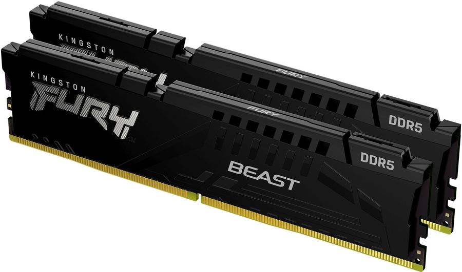 Модуль памяти DDR5 Kingston 32Gb KIT (16GbX2) 6000MHz FURY Beast CL40 [KF560C40BBK2-32]