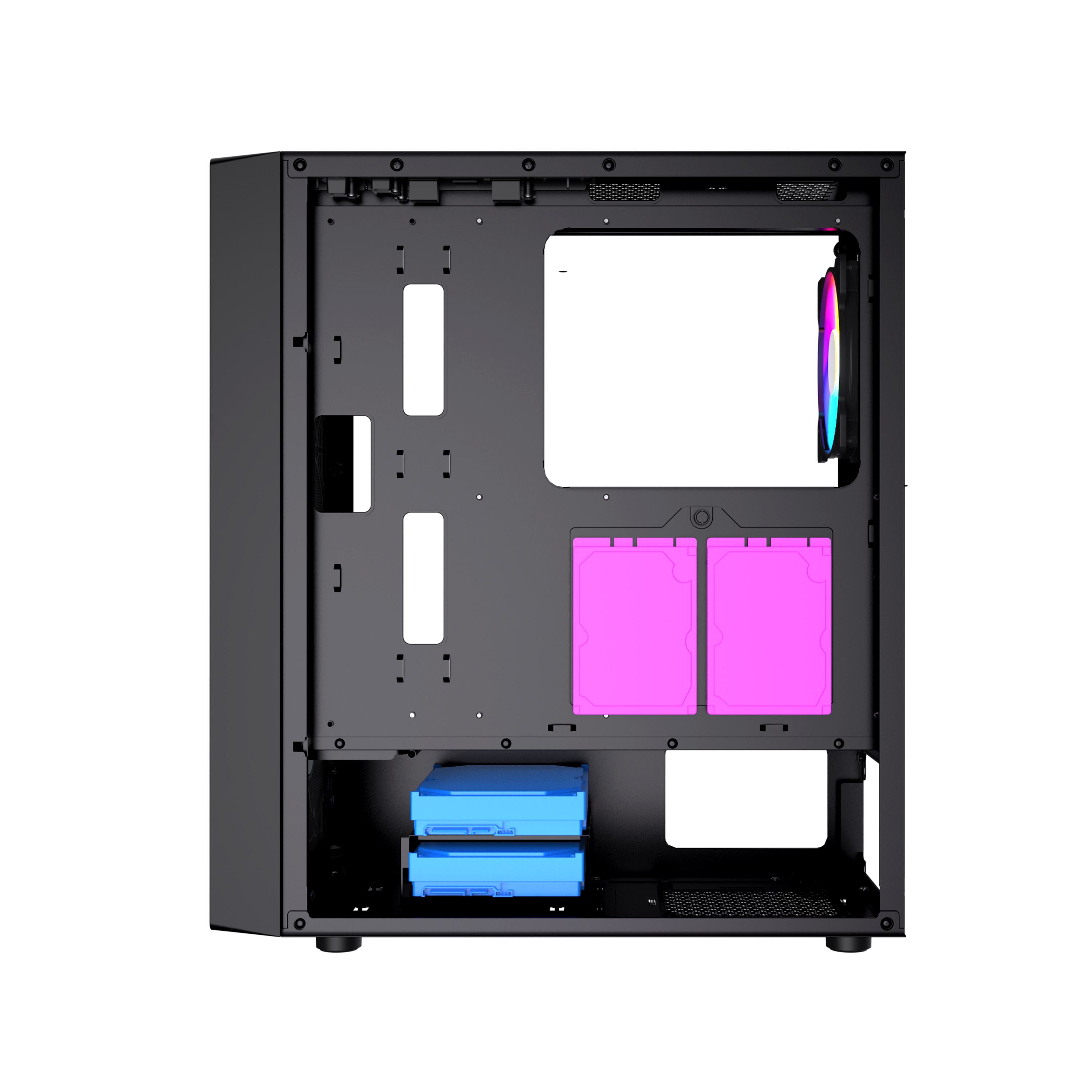 Корпус Powercase Mistral Evo, Tempered Glass, 1x 120mm PWM ARGB fan + ARGB Strip + 3x 120mm PWM non LED fan, чёрный, ATX  (CMIEB-F4S)