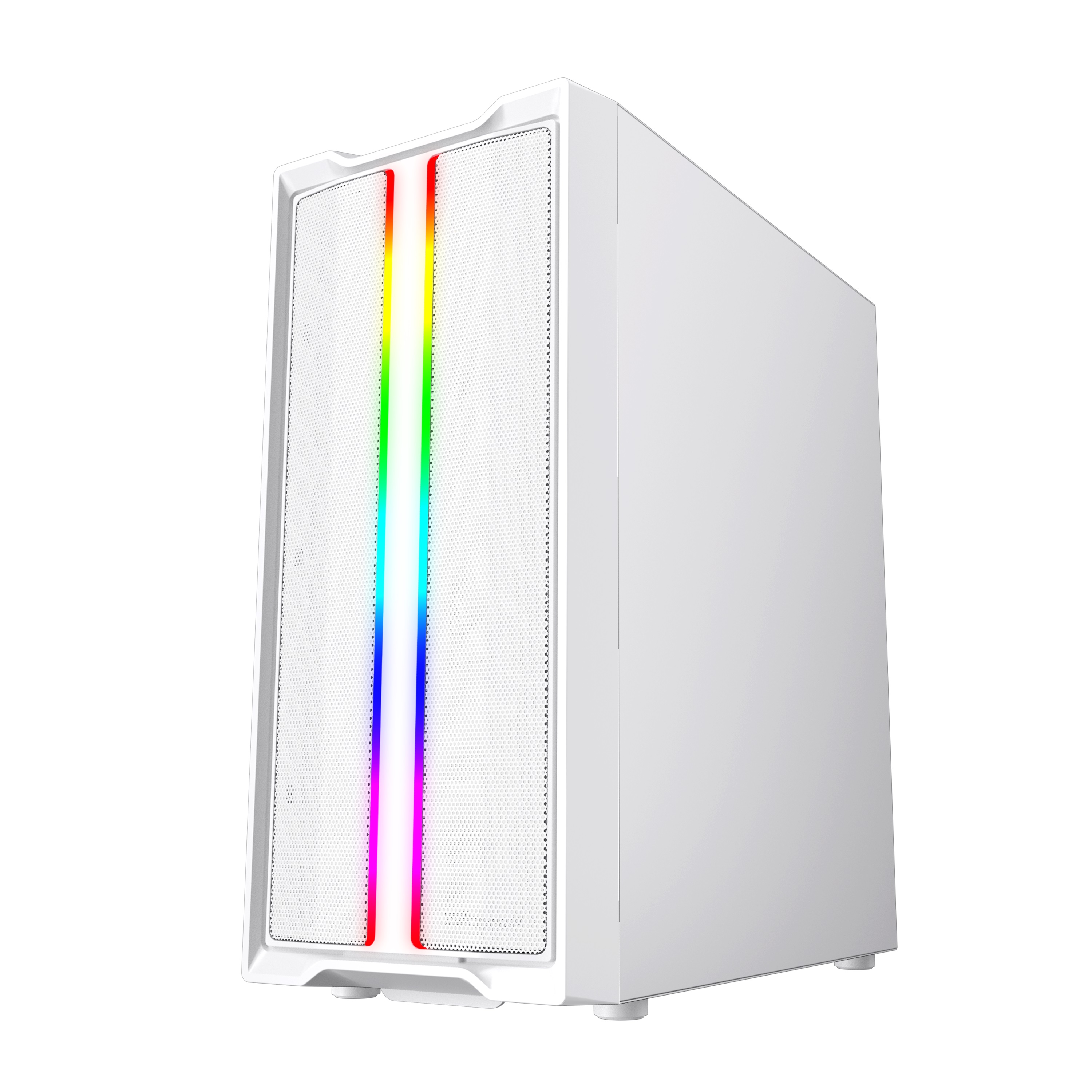 Корпус Powercase Mistral Evo White, Tempered Glass, 1x 120mm PWM ARGB fan + ARGB Strip + 3x 120mm PWM non LED fan, белый, ATX  (CMIEW-F4S)