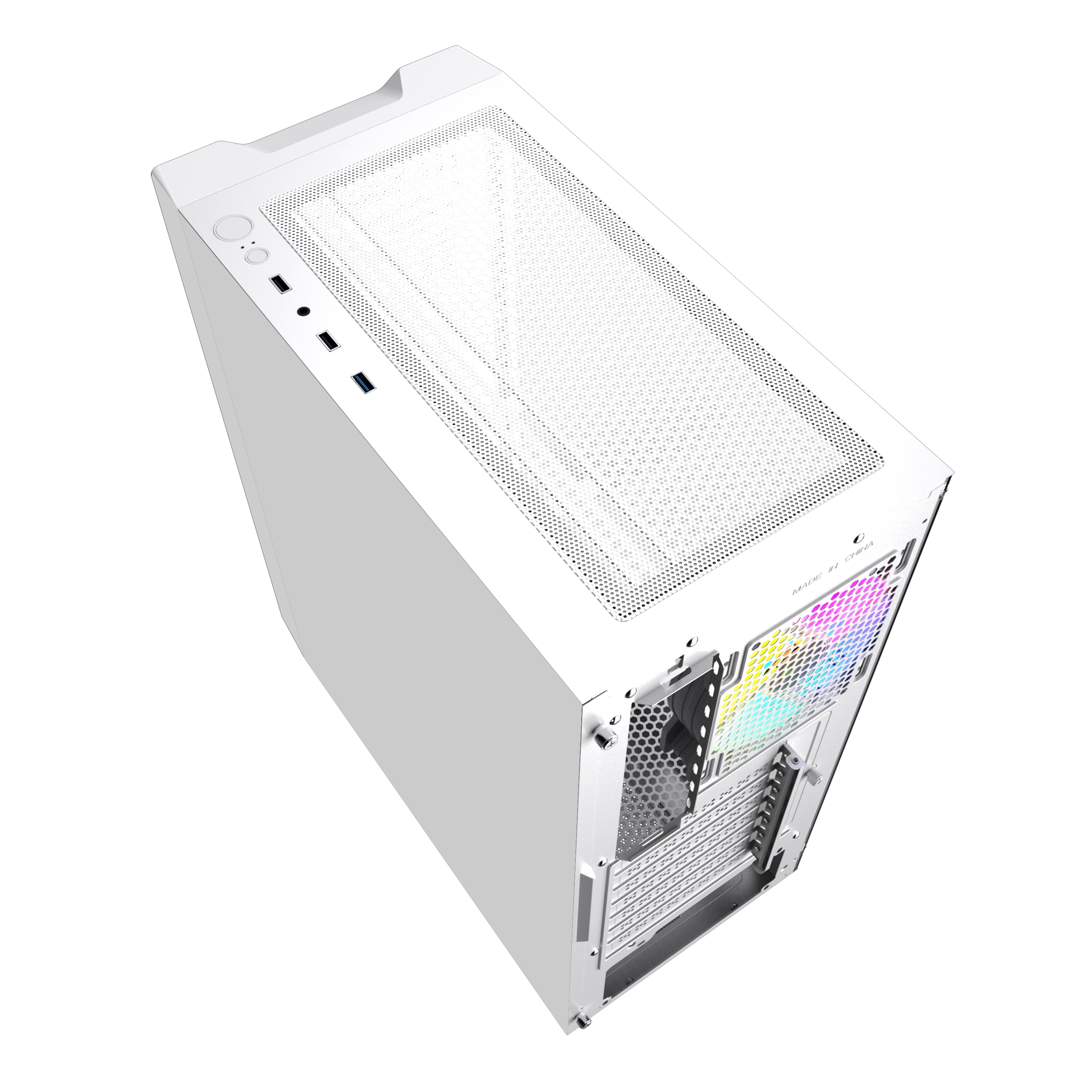 Корпус Powercase Mistral Evo White, Tempered Glass, 1x 120mm PWM ARGB fan + ARGB Strip + 3x 120mm PWM non LED fan, белый, ATX  (CMIEW-F4S)