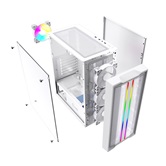 Корпус Powercase Mistral Evo White, Tempered Glass, 1x 120mm PWM ARGB fan + ARGB Strip + 3x 120mm PWM non LED fan, белый, ATX  (CMIEW-F4S)