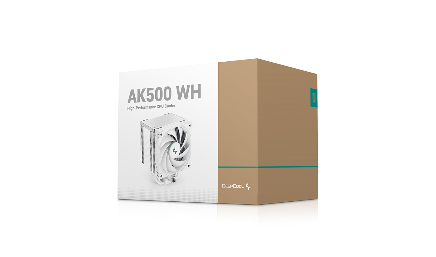 Кулер DEEPCOOL AK500 WH LGA20XX/1700/1200/115X/AM5/AM4 (9шт/кор, TDP 240W, PWM, Fan 120mm, 5 тепл. трубок, Copper Base, белый) RET