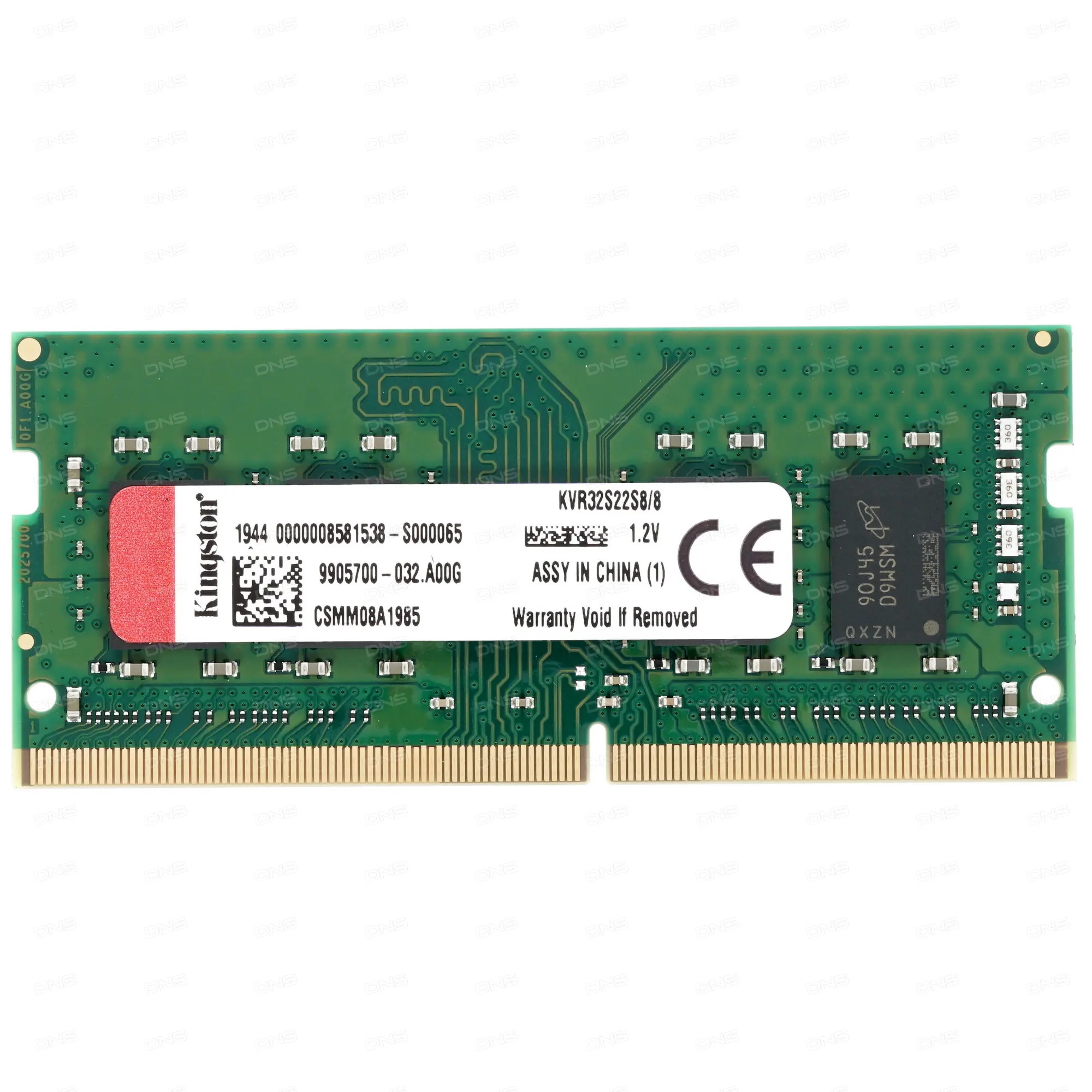 Модуль памяти SO-DIMM DDR4 Kingston 8Gb 3200MHz CL22 [KVR32S22S8/8] 1.2V