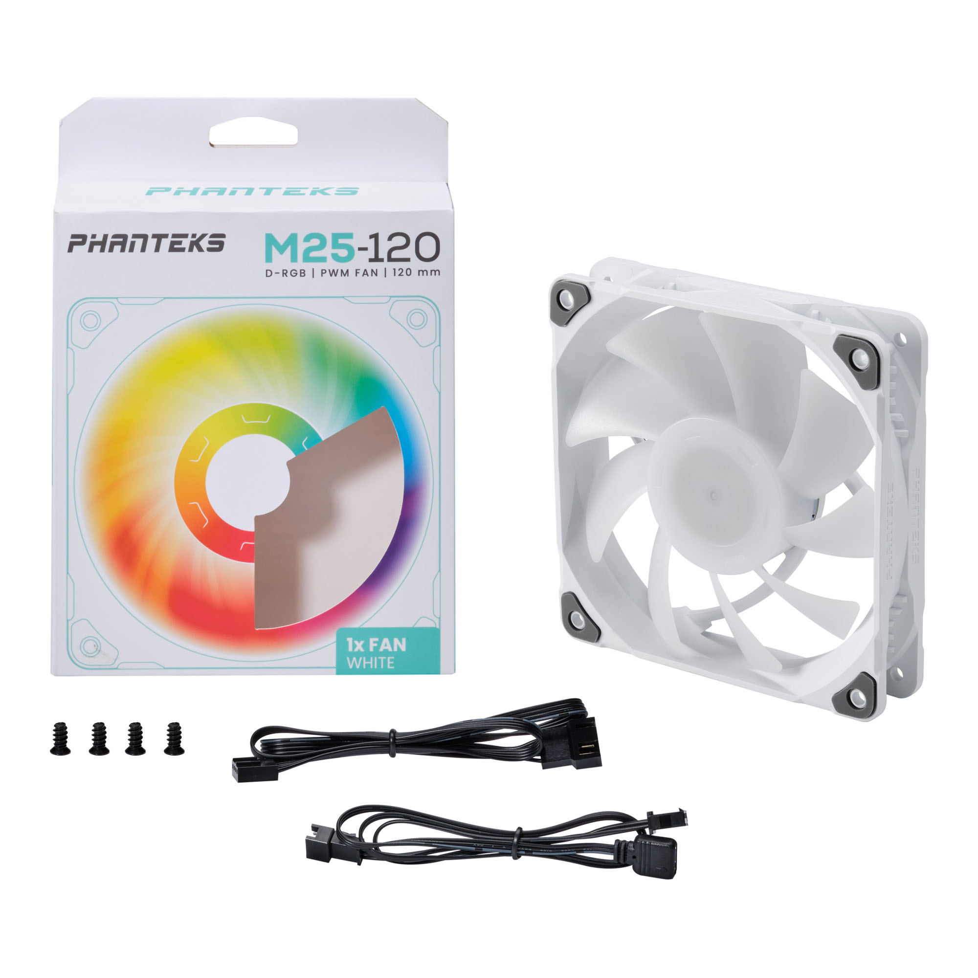 Вентилятор PHANTEKS M25 DRGB White 120x120x25мм (PWM, 20шт./кор, 500-2000 об/мин, 35.7dBa) / PH-F120M25_DRGB_PWM_WT01_RU