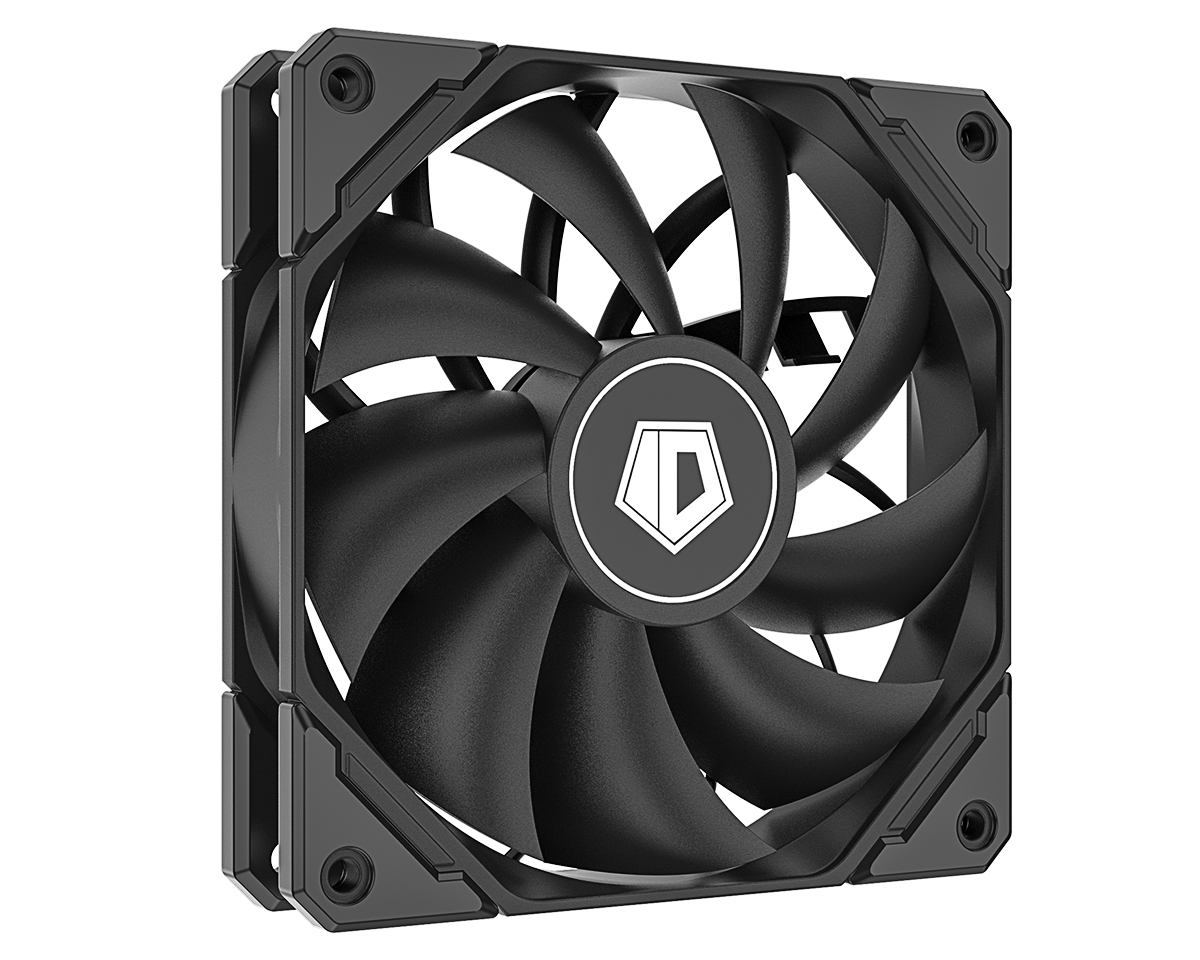 Вентилятор ID-COOLING TF-12025-PRO BLACK 120x120x25мм (60шт./кор, PWM, резиновые углы, черный, 500-1800об/мин)  BOX